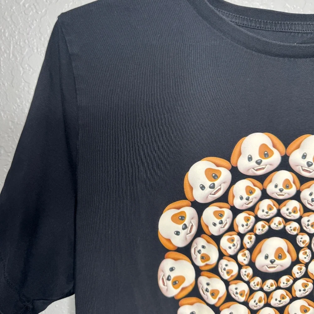 Rare Apple HQ Kaleidoscope dog Black t-shirt‎ Medium